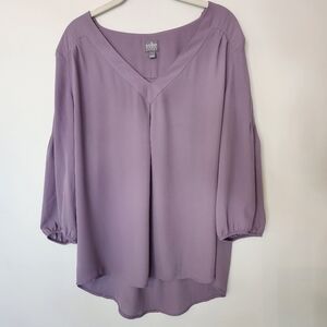 Soho New York & Company Jeans purple/mauve 3/4 sleeve blouse